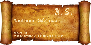 Mauthner Sándor névjegykártya